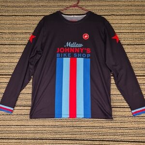 CASTELLI x Mellow Johnnys Bike Shop Bicycle Black Tech‎ Shirt Jersey Mens Sz XL